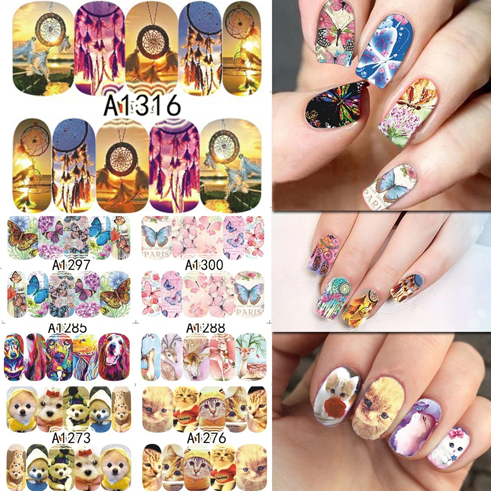 

SWEET TREND 48Sheets Animal/Windmill/Feather/Butterfly Nail Art Water Transfer Stickers Decals Manicure Full Wraps LAA1273-1320