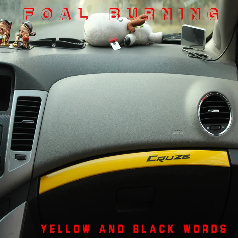 Автомобильная хромированная Перчаточная коробка декоративная отделка Glovebox крышка наклейка для Chevrolet Cruze LHD 2009- седан хэтчбек - Название цвета: Yellow