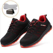 Неразрывные унисекс, сталь, носок, Рабочая обувь для мужчин и женщин, дышащие, легкие, промышленная конструкция, проколы, защитные ботинки