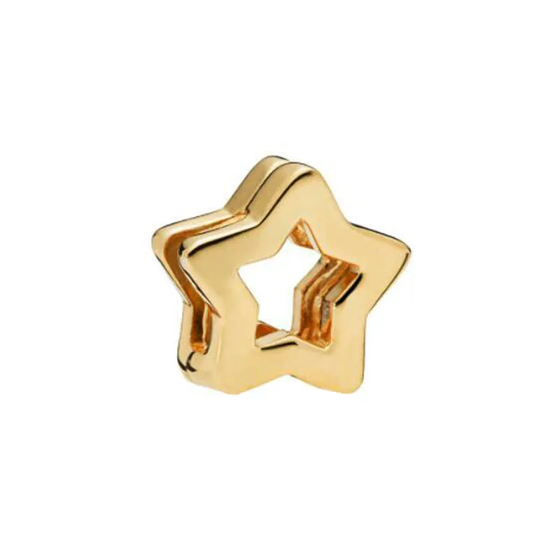 

100% 925 Sterling Silver Reflexions Star Clip Charm Fits Pandora Bracelets Shine Sleek Star Charm DIY Making Jewelry For Women