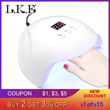 LKE 48W Nail Lamp For Curing ALL Gel Polish UV LED Lamp Machine With Automatic Sensor Portable Salon Art Tools Nail Dryer Lamp professional nail uv led lamp 36w 72w automatic sensor sunuv dryer nail art uv gel polish curing machine time set for nail salon