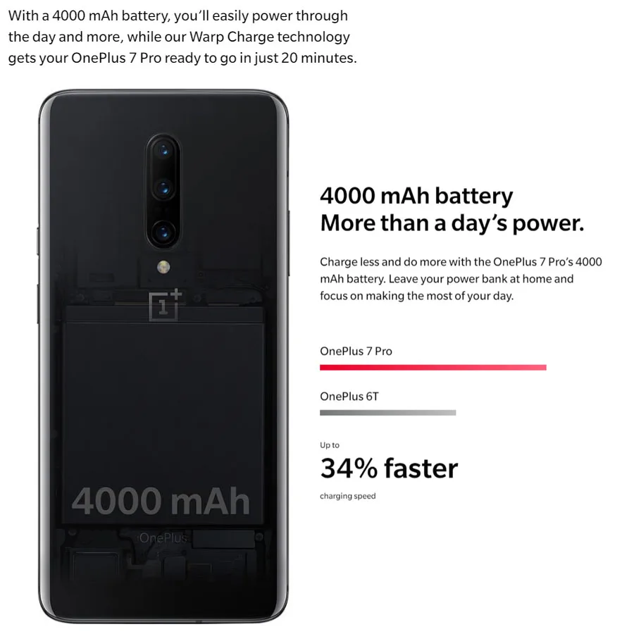 Новый мобильный телефон Oneplus 7 Pro 12 Гб 256 ГБ Восьмиядерный процессор Snapdragon855 6 67