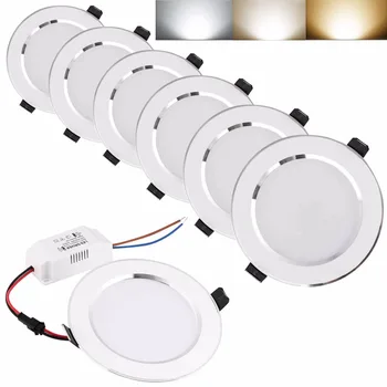 

4Pcs/Set Led Downlight Ceiling Lamp Lighting AC85-265V 3W 5W 7W 9W 12W 15W 18W Super Bright LED Panel Light Warm/Cool/White