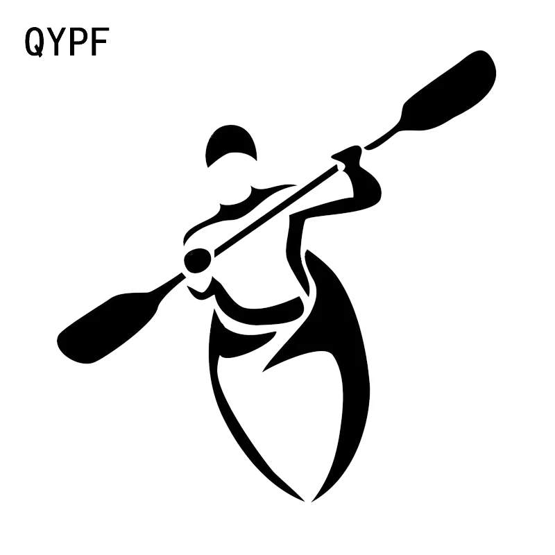 

QYPF 13.9*14.3CM Fashion Paddling Canoe Graphic Decor Car Sticker Vinyl Accessories Motorcycle C16-1197