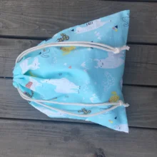 Хлопковая саржевая сумка на шнурке, универсальная сумка, вечерние сумки, кактус, животные, альпака, синяя основа YL74