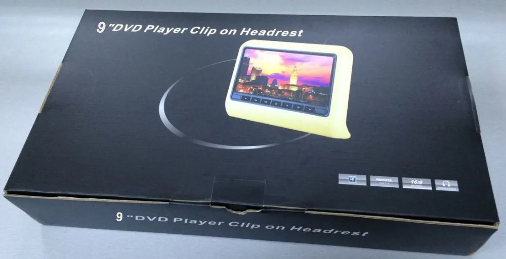 Discount Free shipping one pair 9 inch car headrest DVD player with USB/SD,Bracket,HDMI,32 bits Game,IR,FM,HD screen,1PC DVD+1PC monitor 22