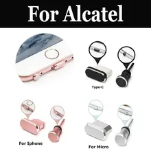 Металлическая гарнитура+ Usb зарядка Порты и разъёмы Пылезащитная заглушка для Alcatel Работает с любым оператором, 1 1c 3x5 5 v A3 A3 Xl A5 Led A7 Fierce Xl Flash плюс 2 Idol 4 4 Pro