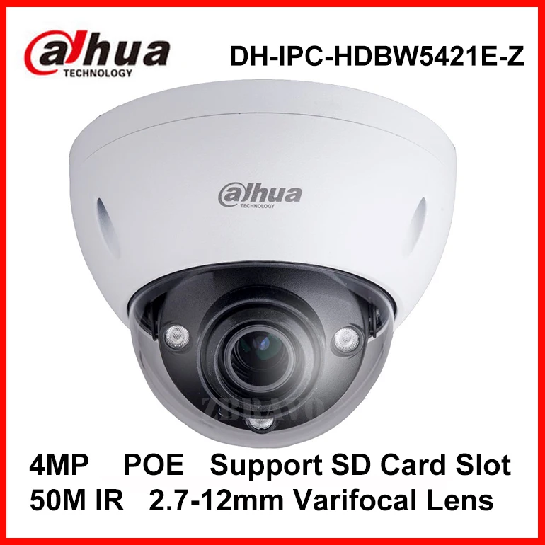 DAHUA IPC HDBW5421E Z 4MP WDR 120dB Vandalproof 2 7 12mm varifocal lens ip camera POE
