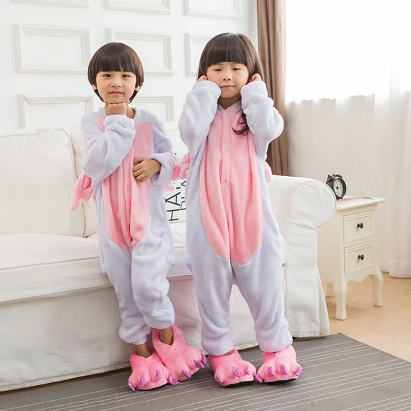 Pink Unicorn Kigurumi pajamas Kids Onesie Children Unicorn Costumes Pajama Party Boys Girls Animals Cosplay Loose Warm Sleepwear
