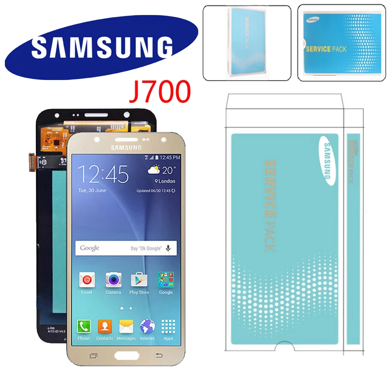 Оригинальный 5 ''Super AMOLED ЖК дисплей для Samsung Galaxy J7 2015 J700 J700F J700M J700H сенсорный