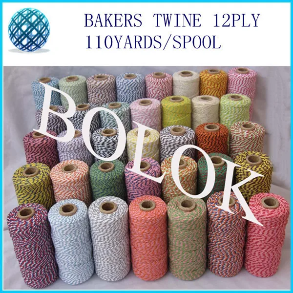 

180pcs/lot Cotton Baker twine 110yards/spool divine twine, DIY Twine 55 kinds color choose