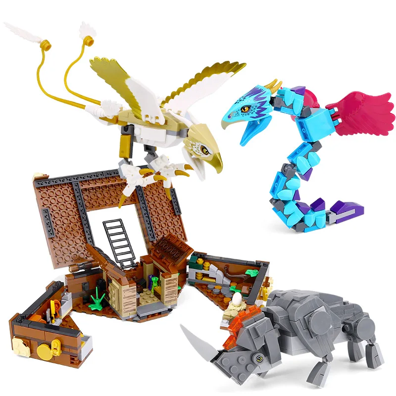 

778pcs New Compatible legoing Harriy Potter Movie Series Newt's Case of Magical Creatures Building block Toy For Children Gift