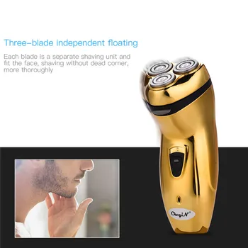 

Portable Three Independent Floating Blades Electric Shaver Beard USB Rechargeable 110-240V Shaving Machine Razors for Men 40