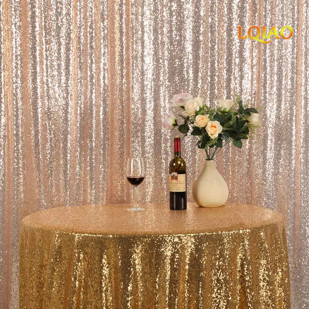 

Champagne Gold Wedding Decoration Sequin Backdrop 8FTX8FT Party/Christmas/Valentine's Day Decor Photo Booth Backdrop Photography