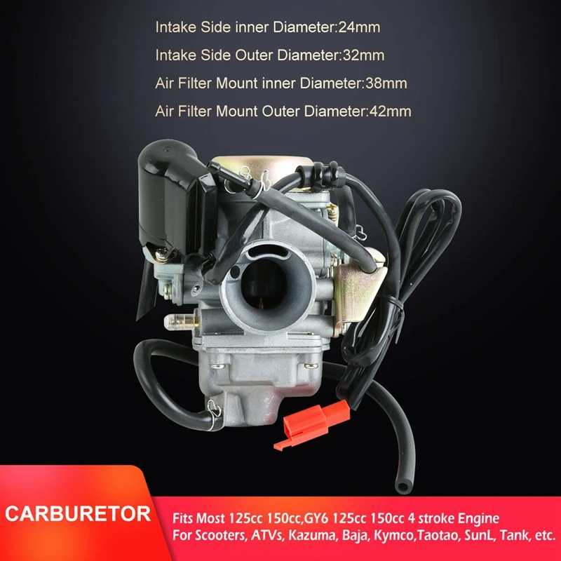 Карбюратор топливный карбюратор для 4 тактного скутера GY6 125cc 150cc ATV Kazuma Baja Kymco Taotao