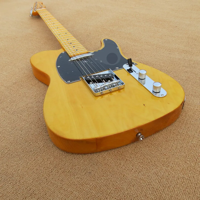 Custom Store Factory 2021 Nuovo Telecaster Legno Giallo Charboard Board Board Board Board Board Board 6 Corde Per Chitarra