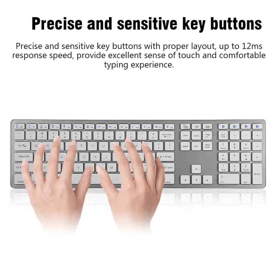 Универсальная многофункциональная беспроводная bluetooth-клавиатура 104 клавиш для ПК, ноутбука, планшета, клавиатуры для ноутбука
