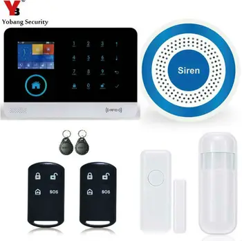 

Yobang Security New arrival Android IOS App Smart Home WIFI alarm system WCDMA/CDMA 3G Alarm With RFID Tags Wireless Blue Siren