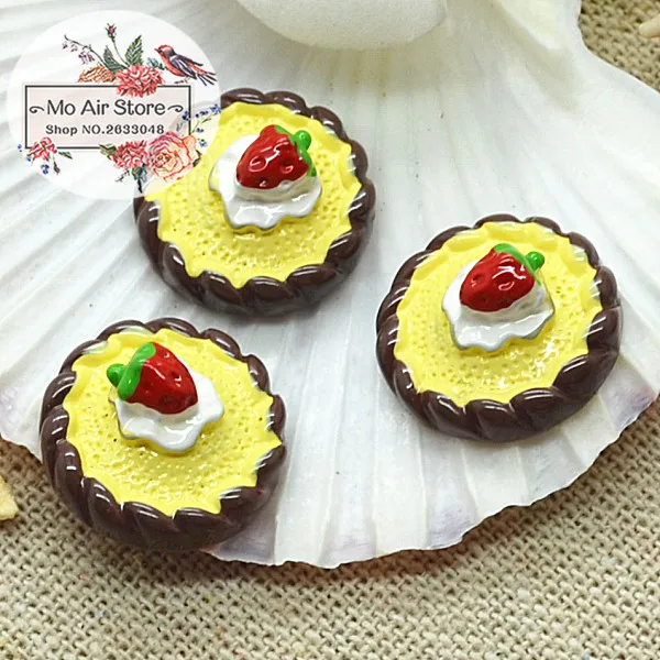 

strawberry cake 10PCS 20mm Resin Flatback Cabochon Miniature Food Art Supply Decoration Charm Craft