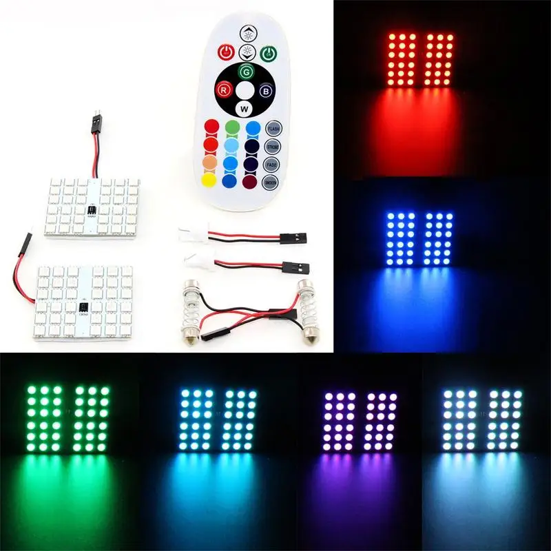 

RED GREEN BLUE YELLOW 36SMD LED 168 2827 906 175 2921 rgb Panel Dome Map Light Bulbs