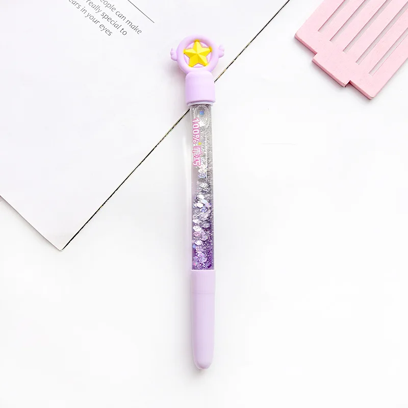1 шт. каваи Фламинго зыбучие пески блестки гелевая ручка Студенческая Милая подпись в офисе ручки подарок канцелярские принадлежности Escolar Papelaria - Цвет: style 13