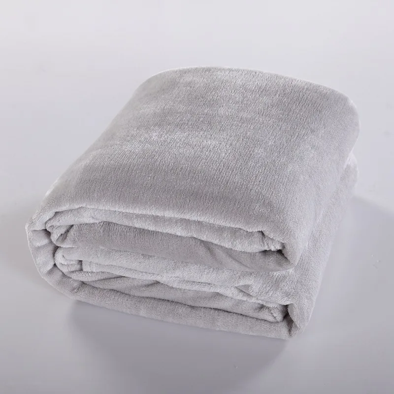 

Flannel Blanket Black Gray Brown Pink White Super Warm Soft Blankets Throw on Sofa/Bed/Plane Travel Patchwork Solid Bedspread