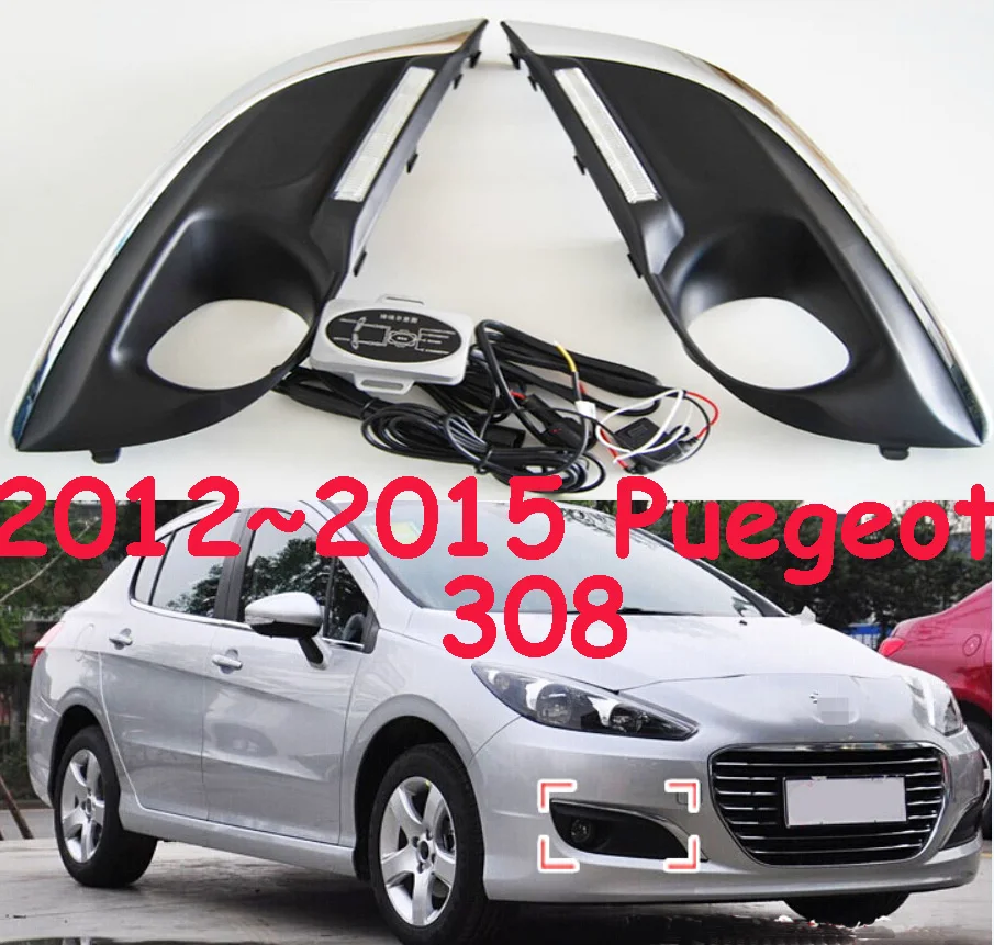 Светодиодный, 2011~ Peugeo 308 дневного света, Peugeo 308 противотуманных фар, Peugeo 308 все гольфкарты оснащены 408 4008 508 Raid RCZ, Peugeo 308 фонарь