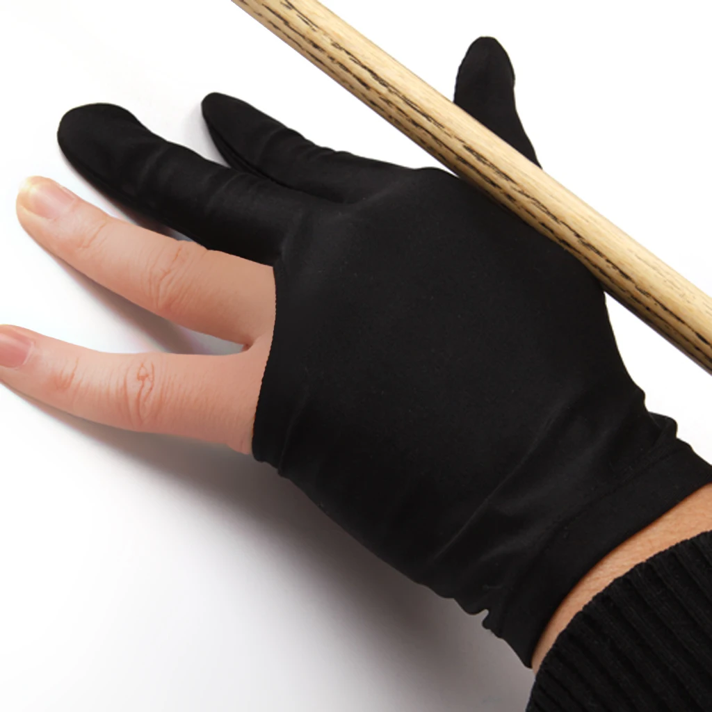 

3-Finger Nylon Pool Billiard Glove Professional Snooker Billiard Accessories for Left /Right Handed Players Black