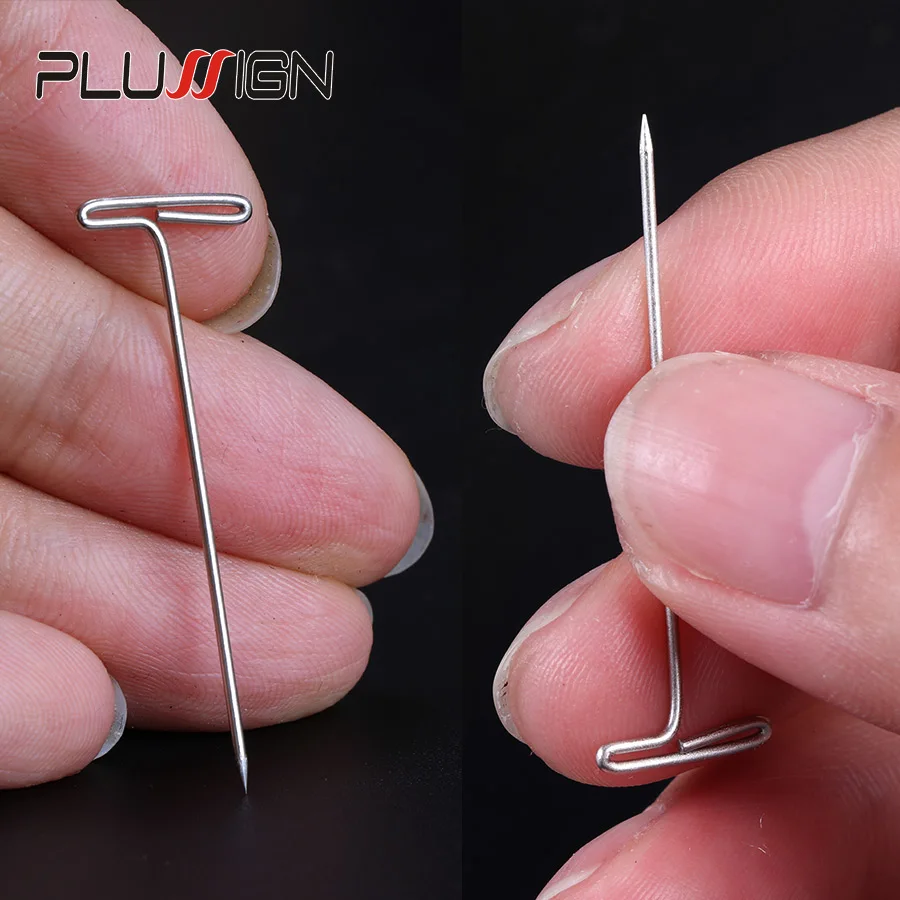 Plussign Steel T-Pins 1.5 Inch For Blocking Knitting Modelling And Crafts Wig Pins wig making t pins 100 Pieces/Box 38Mm Long