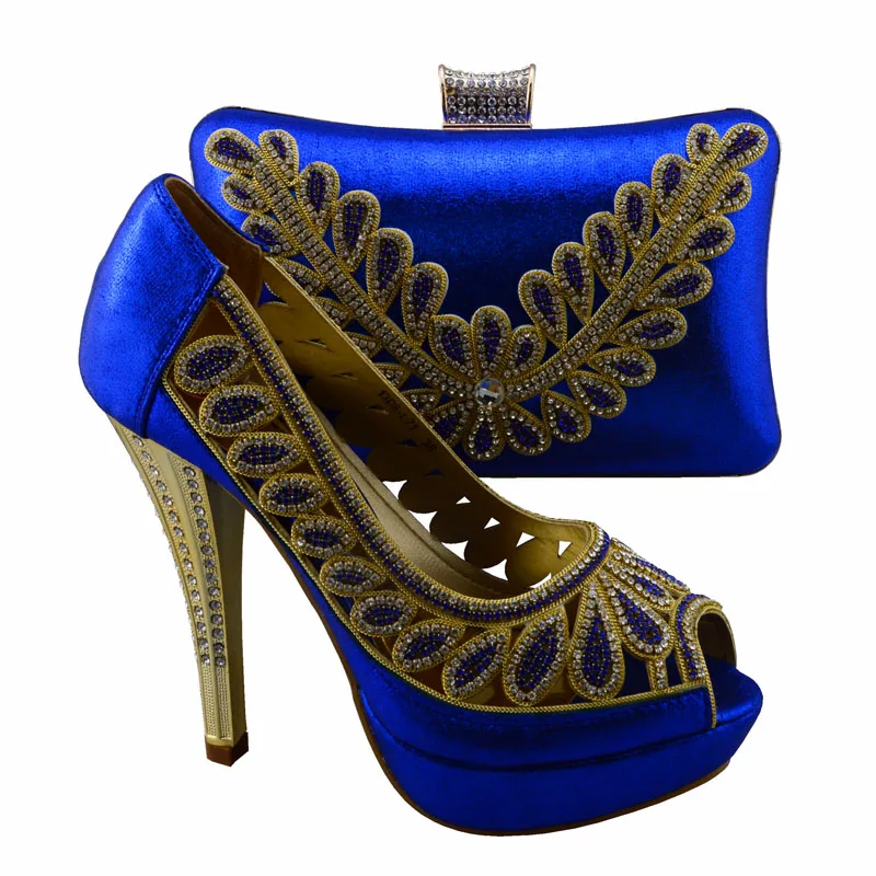 1308 L71 Royal Blue Wonderful design Italian style shoes matching bags series Nice lady shoes and