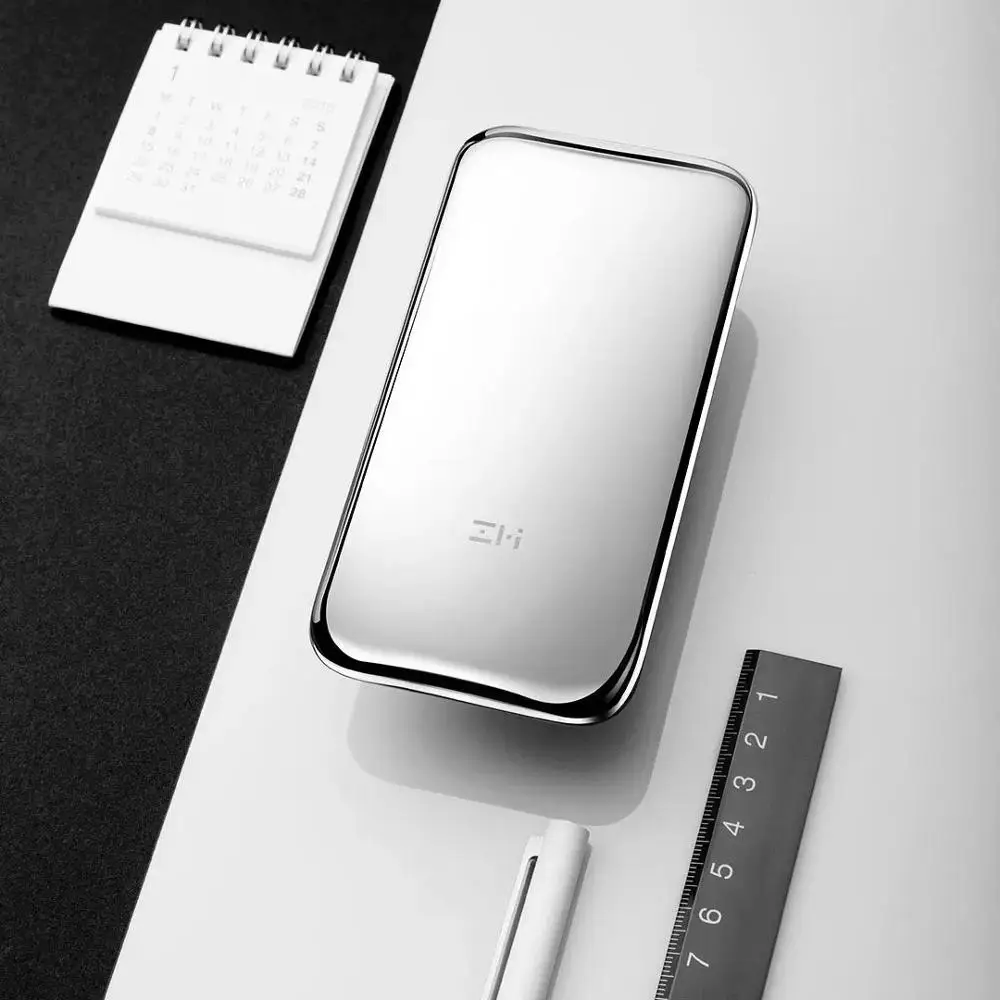 ZMI QPB60 Space из нержавеющей стали PD QC2.0 Быстрая Зарядка Power Bank 6000 мАч с кожаным
