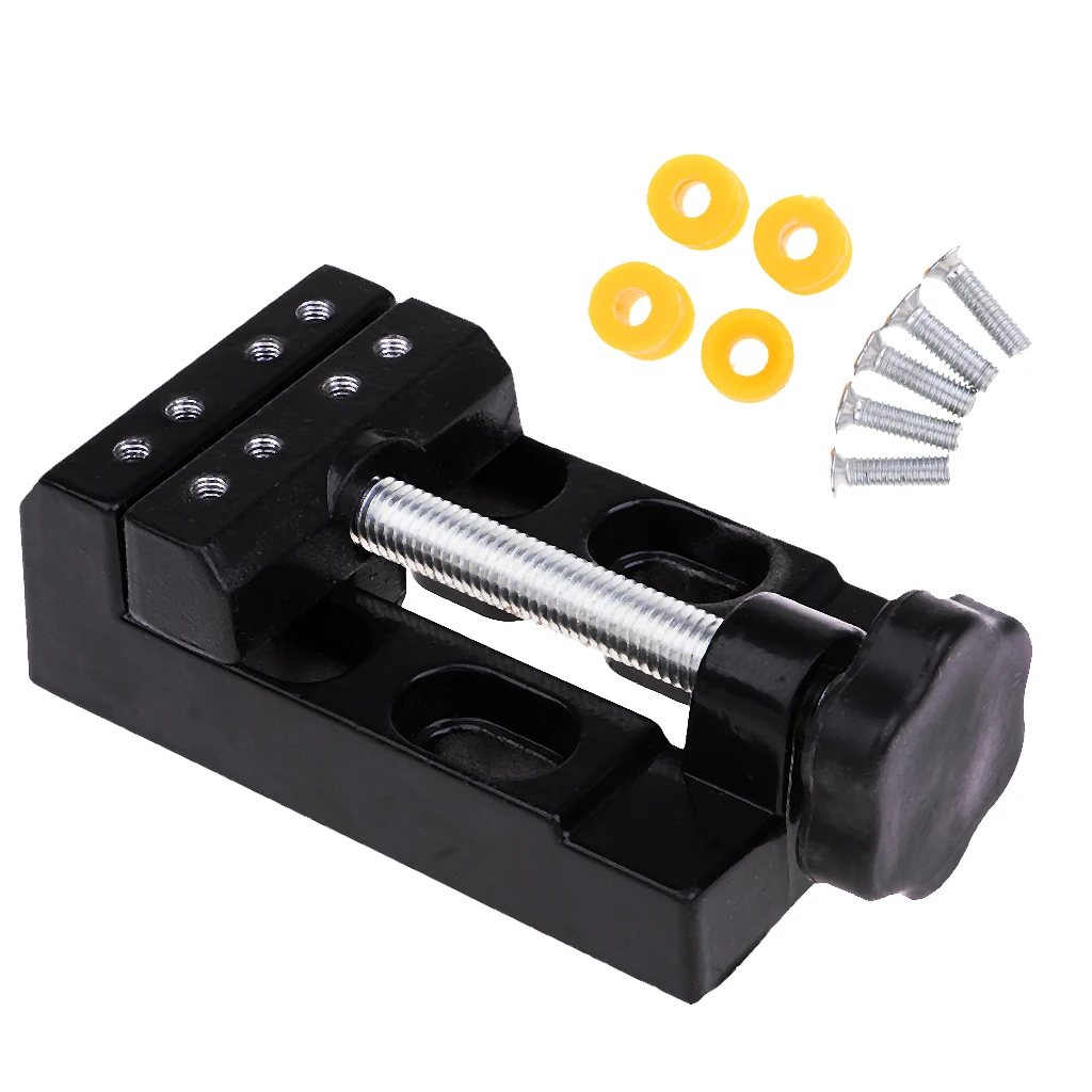 Black Jaw Bench Clamp Mini Drill Press Vice Micro Clip Flat Vise DIY Model Making Building Hand Tools 6x12.5x5cm