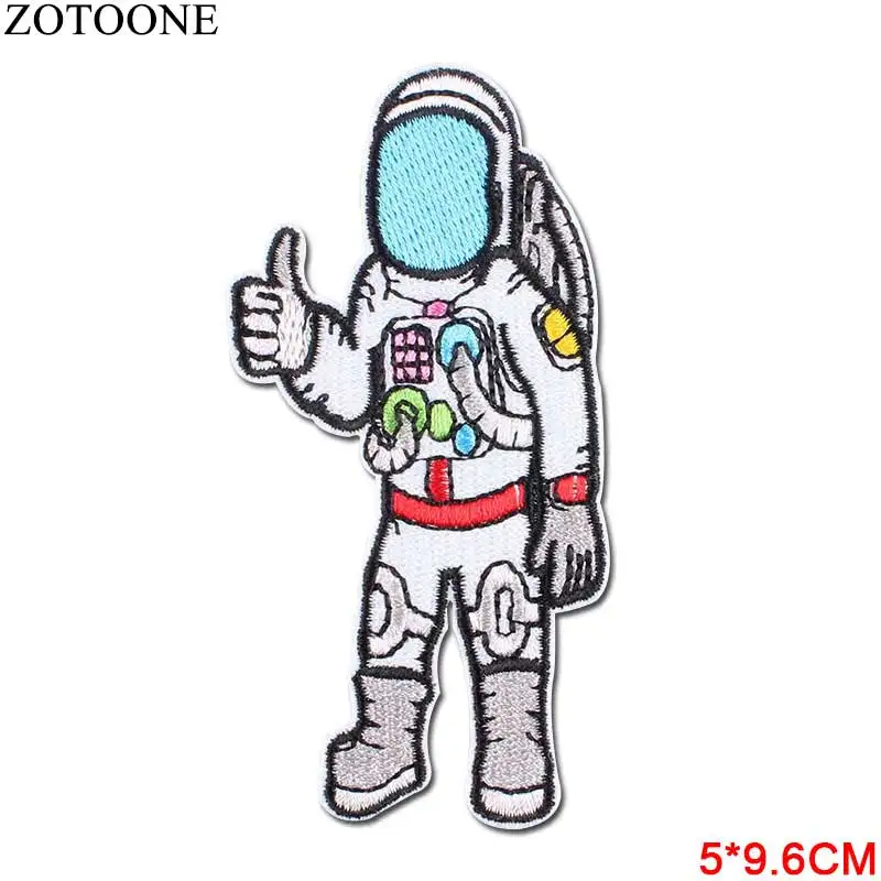 ZOTOONE Iron On Space Patches For Clothes Backpack Diy Applique Embroidered Star Planet Astronaut Patch Stickers Decoration E 