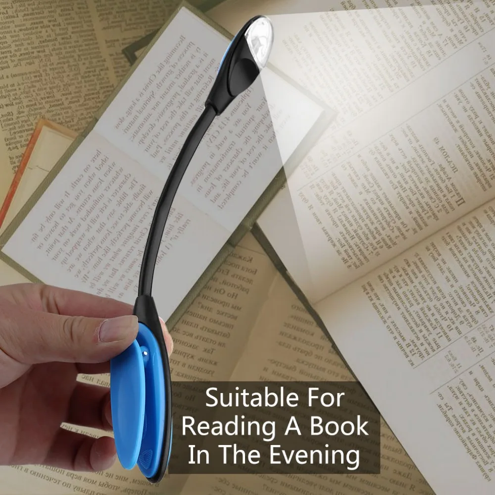 1 шт. Мини Гибкий Clip-On Яркий Booklight ноутбука Белый светодиодный Книга настольная лампа