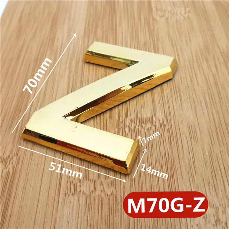 M70G亮金70mm塑料门牌=Z号