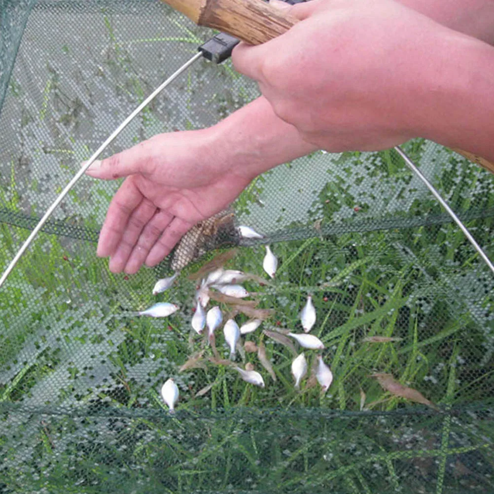 2 SizesMinnows Shrimp Crawfish Net Nylon Foldable Mesh Baits Trap Cast