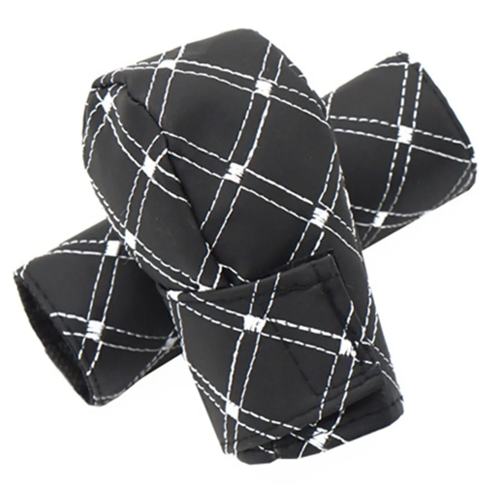 2Pcs/Set Faux Leather Gear Knob Cover Hand Brake Cover Gear Case Car Interior Decor Gear Shift Collars New Hot Sale