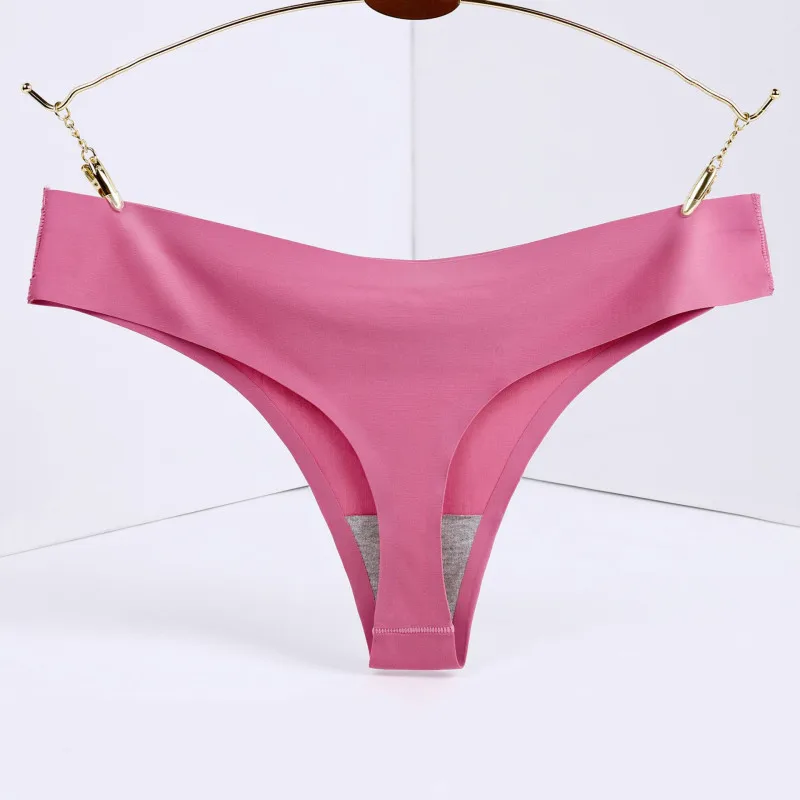 

4XL Large Size Ice Silk Seamless Women G-string Low Waist Solid Lady Thongs Soft Plus Size T-back Underwear Smooth Panties