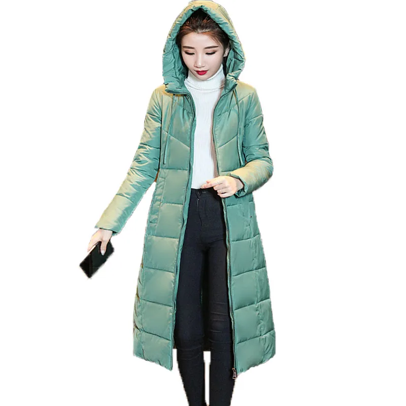 

2019 New Women Big Size Parka Mujer Autumn Winter Slim Hooded Hat Zipper Long Jackets And Coats Fashion Yellow Warm Outerwear