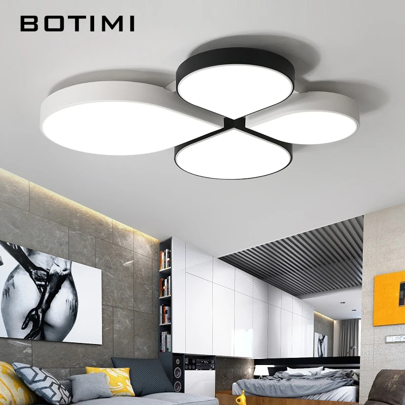 

BOTIMI Modern LED Ceiling Lights For Living Room Simple Lamp Ceiling With Metal Frame White Rooms Light Bedroom Lighting Fixture