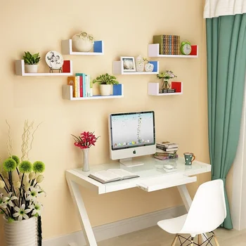 

Wall shelf living room wall hanging wall partitions bedroom multi-layer bookshelf free punching simple modern lw0311317