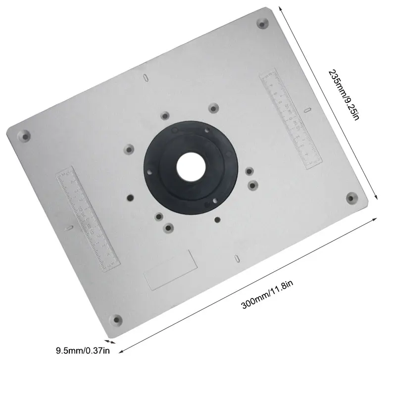 300*235 мм алюминиевый фрезерный стол, вставная пластина, деревянный триммер роутера, модели, гравировальный станок, сделай сам, деревообрабатывающая скамья с вставным кольцом
