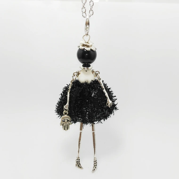 

2016 New Women Plush Cute Doll Necklace Fashion Alloy Princess Long Pendant Girls baby Classic Jewelry Free Shipping