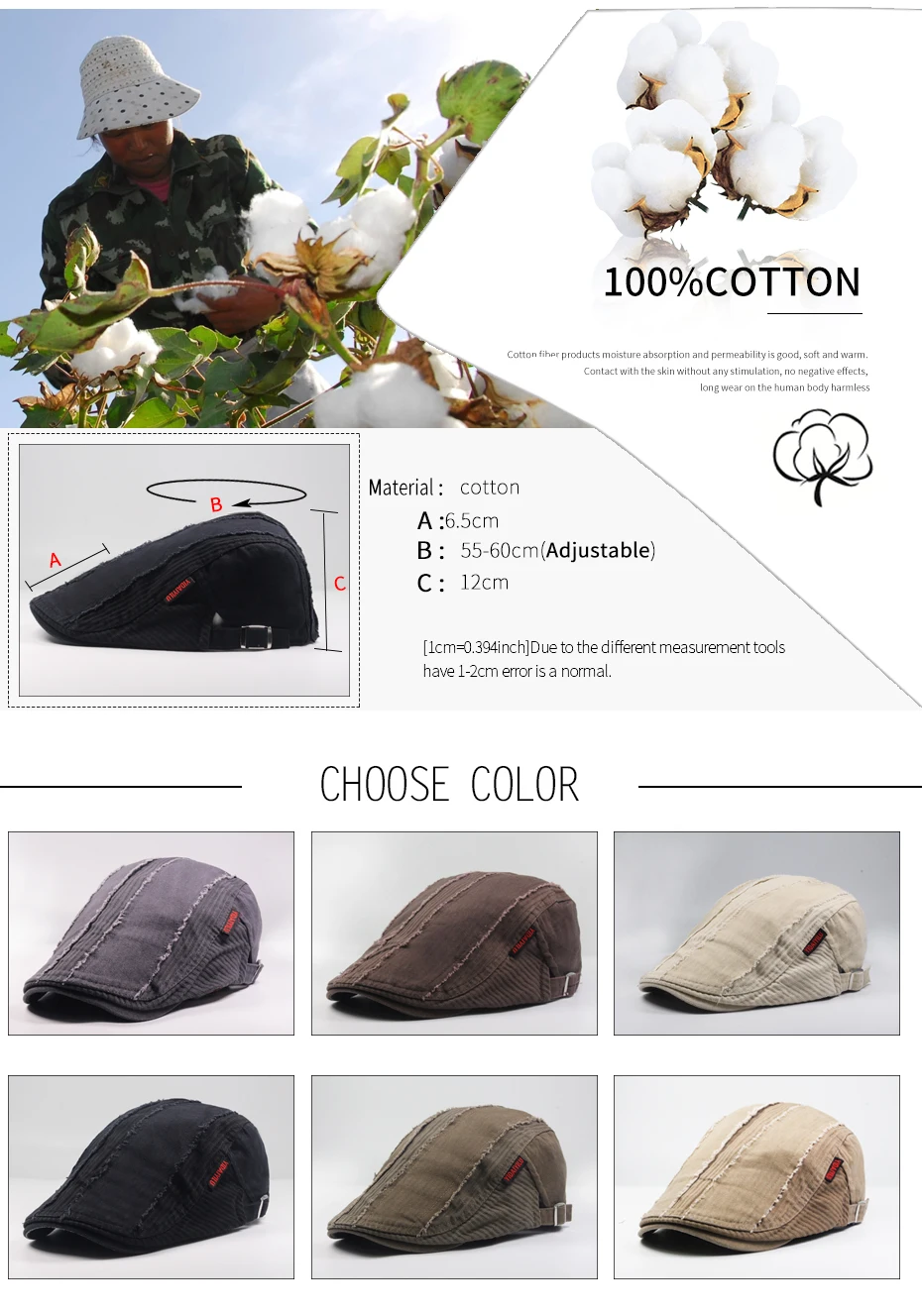 beret on men CNTANG Vintage Beret For Men Summer Fashion Flat Hat Casual Visor Caps Brand Designer Retro Men Cotton Cap Button Adjustable men with beret