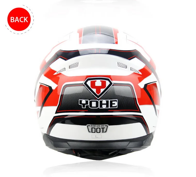 Летняя новая модель мотоциклетного шлема YOHE с двойными линзами, YH-967 из АБС-пластика и поликарбоната, 8 видов цветов