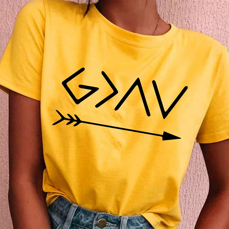 Футболка в стиле Харадзюку с надписью «God Is Greater Than The High low», летняя футболка с надписью «Christian Faith», хлопковая Повседневная футболка для крещения