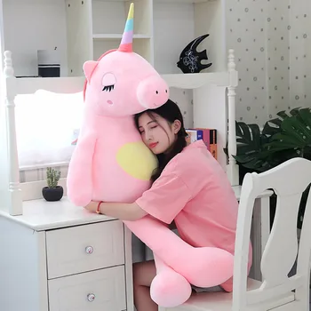 

Hot 2020 arrival large unicorn plush toys cute rainbow horse soft doll stuffed animal best toys for children girl gift christmas