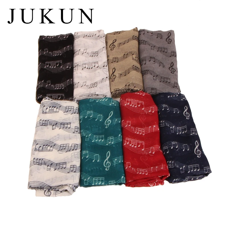 

Womens Fashion bib Spring and autumn winter warm print sleeve scarf collar music symbol ladies scarf