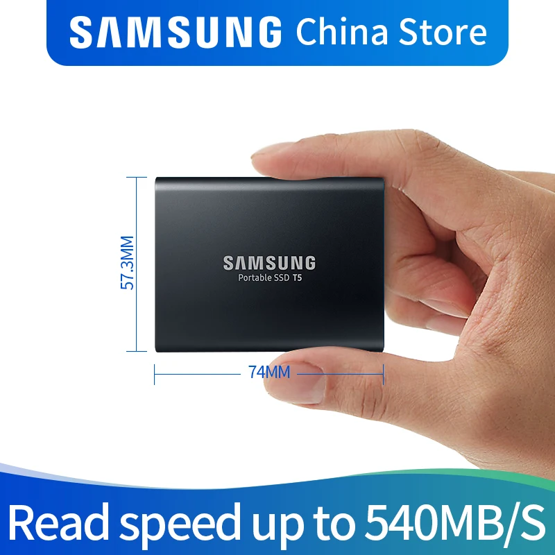 Samsung T5 портативный ssd жесткий диск ssd 2 ТБ 1 ТБ 500 Гб 250 Внешние накопители USB3.1Gen2 и обратная совместимость с USB для ПК