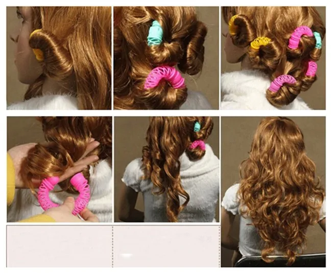 6 pcs/pack 7.5 cm New Hair Styling Large size Roller Hairdress Magic Bendy Curler Spiral Curls DIY Tools